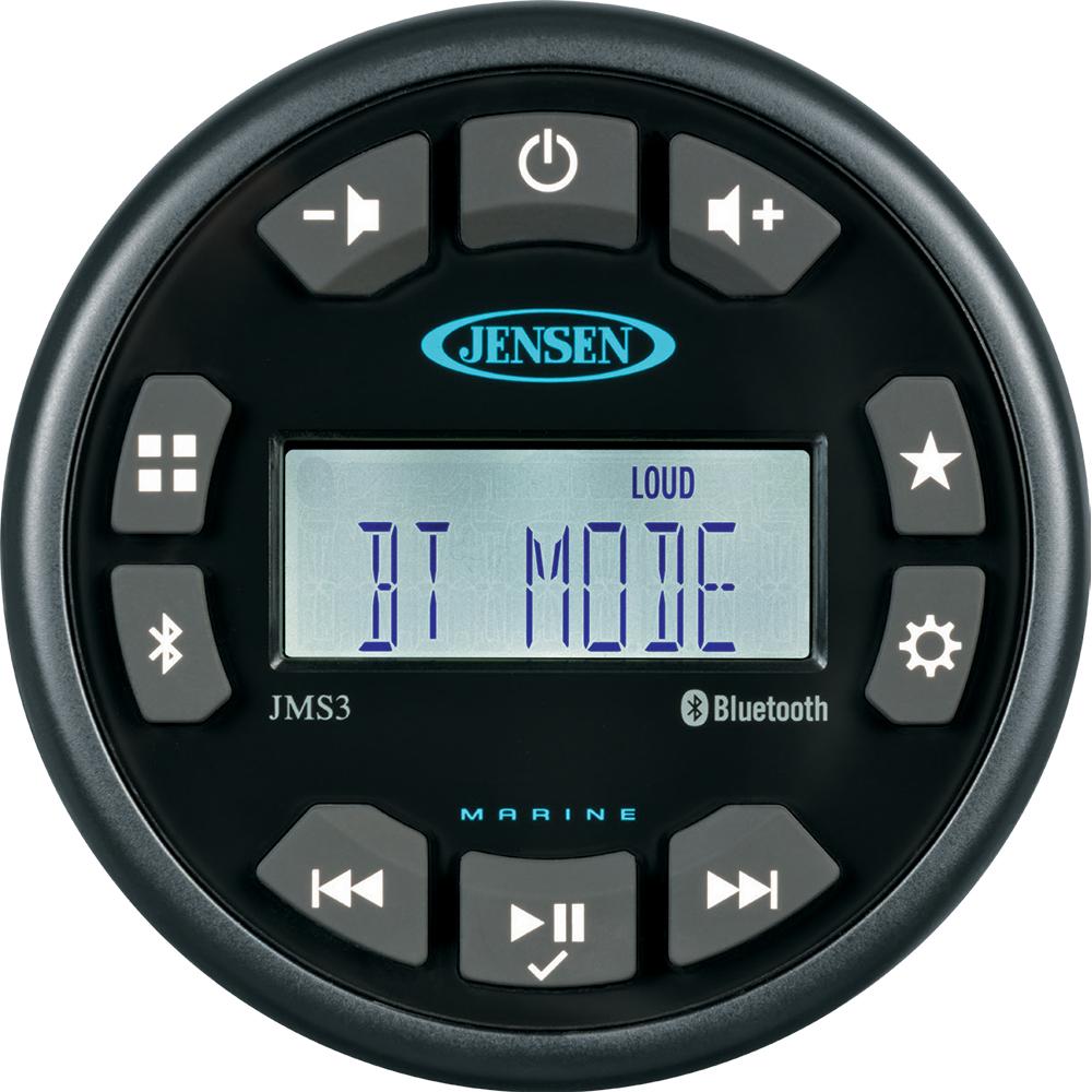 JENSEN JMS3RTL 3 INCH BLUETOOTH AM/FM/WB/USB WATERPROOF STEREO - BLACK - High quality product image showing JENSEN JMS3RTL 3 INCH BLUETOOTH AM/FM/WB/USB WATERPROOF STEREO - BLACK details and features