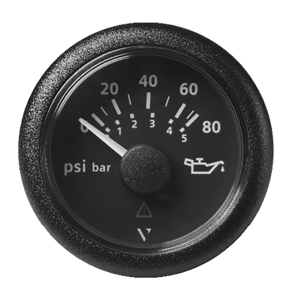 VERATRON A2C59514128 52MM (2-1/16 INCH) VIEWLINE OIL PRESSURE GAUGE 80 PSI/5 BAR - BLACK DIAL & ROUND BEZEL - High quality product image showing VERATRON A2C59514128 52MM (2-1/16 INCH) VIEWLINE OIL PRESSURE GAUGE 80 PSI/5 BAR - BLACK DIAL & ROUND BEZEL details and features