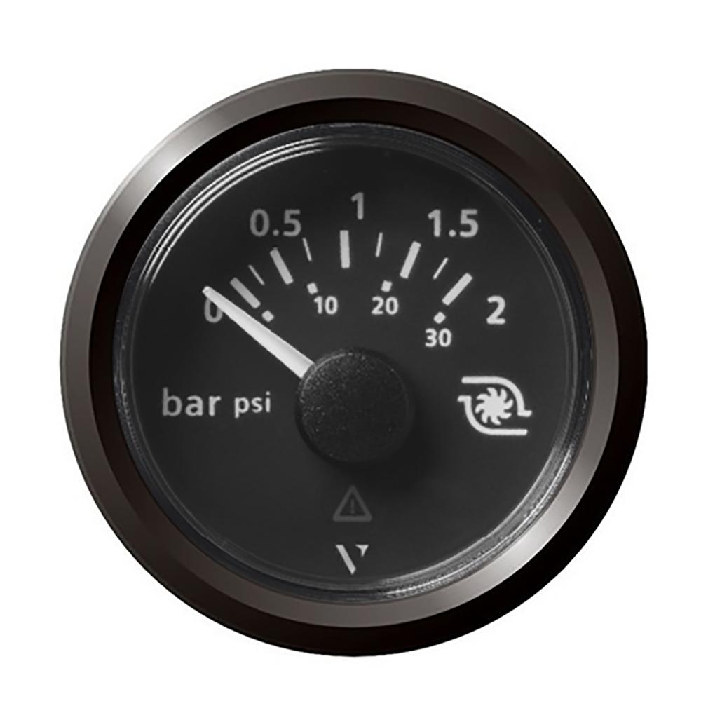 VERATRON A2C59514152 52MM (2-1/16 INCH) VIEWLINE BOOST PRESSURE GAUGE 2 BAR/30 PSI - BLACK DIAL & TRIANGULAR BEZEL - High quality product image showing VERATRON A2C59514152 52MM (2-1/16 INCH) VIEWLINE BOOST PRESSURE GAUGE 2 BAR/30 PSI - BLACK DIAL & TRIANGULAR BEZEL details and features
