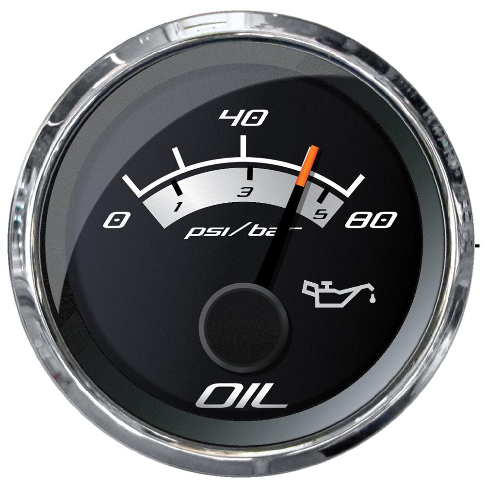 FARIA 22024 PLATINUM 2 INCH OIL PRESSURE GAUGE - 80 PSI - High quality product image showing FARIA 22024 PLATINUM 2 INCH OIL PRESSURE GAUGE - 80 PSI details and features