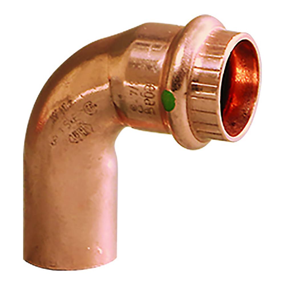 VIEGA 77052 PROPRESS 3/4 INCH - 90°COPPER ELBOW - STREET/PRESS CONNECTION - SMART CONNECT TECHNOLOGY - High quality product image showing VIEGA 77052 PROPRESS 3/4 INCH - 90°COPPER ELBOW - STREET/PRESS CONNECTION - SMART CONNECT TECHNOLOGY details and features