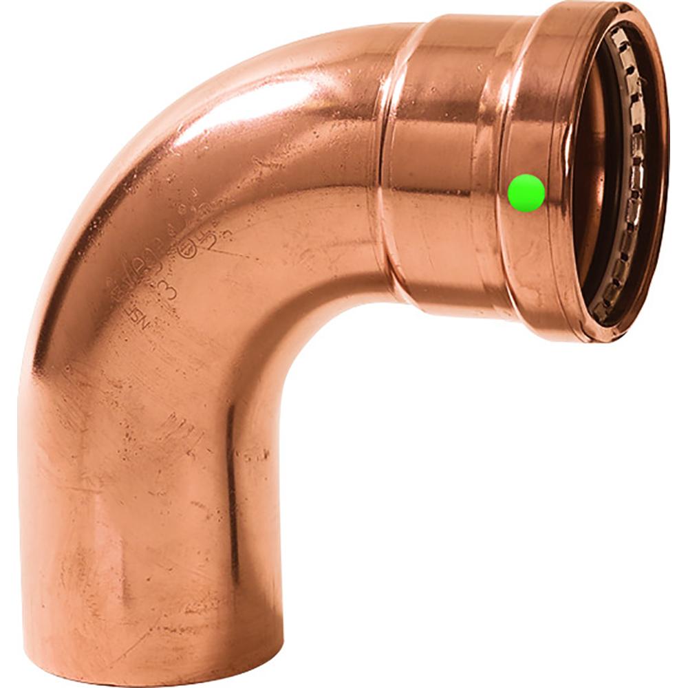 VIEGA 20638 PROPRESS 2-1/2 INCH - 90°COPPER ELBOW - STREET/PRESS CONNECTION - SMART CONNECT TECHNOLOGY - High quality product image showing VIEGA 20638 PROPRESS 2-1/2 INCH - 90°COPPER ELBOW - STREET/PRESS CONNECTION - SMART CONNECT TECHNOLOGY details and features