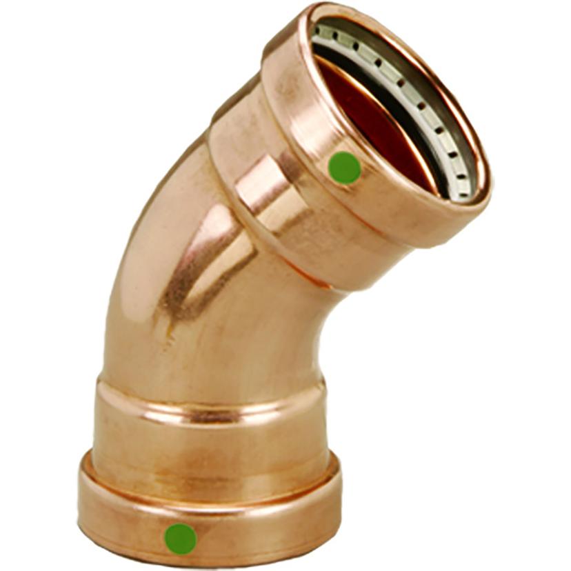VIEGA 20653 PROPRESS 2-1/2 INCH - 45°COPPER ELBOW - DOUBLE PRESS CONNECTION - SMART CONNECT TECHNOLOGY