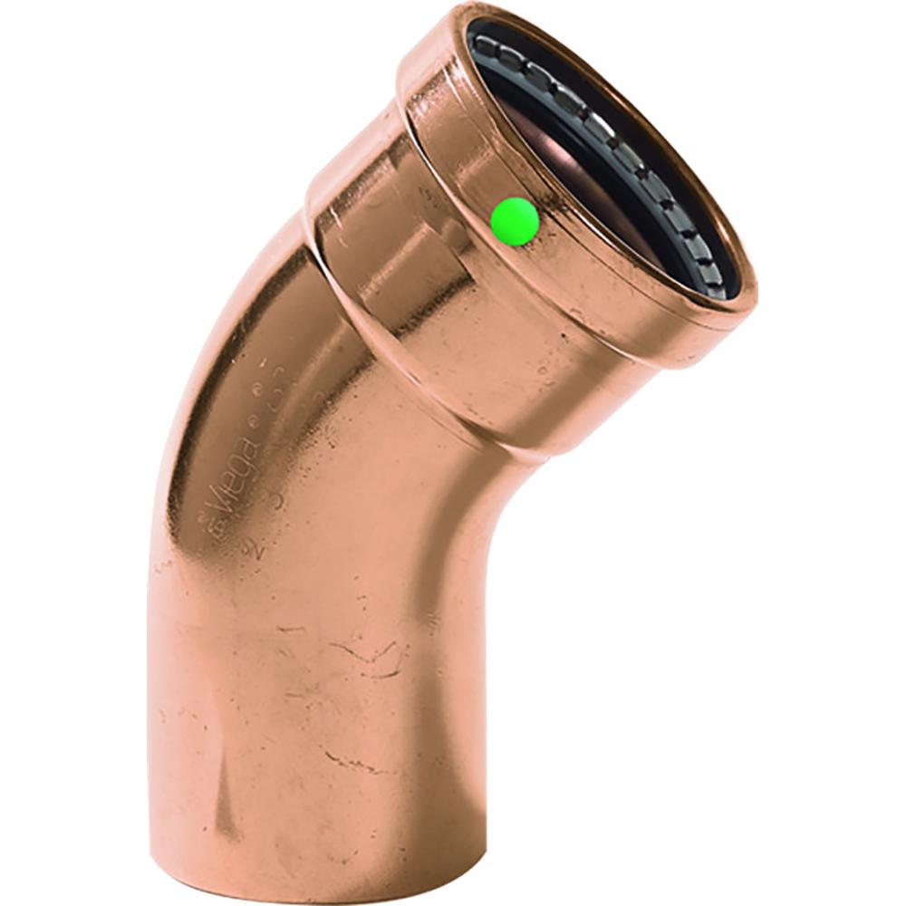 VIEGA 20668 PROPRESS - 2-1/2 INCH - 45°COPPER ELBOW - STREET/PRESS CONNECTION - SMART CONNECT TECHNOLOGY - The Twister Group Tools product
