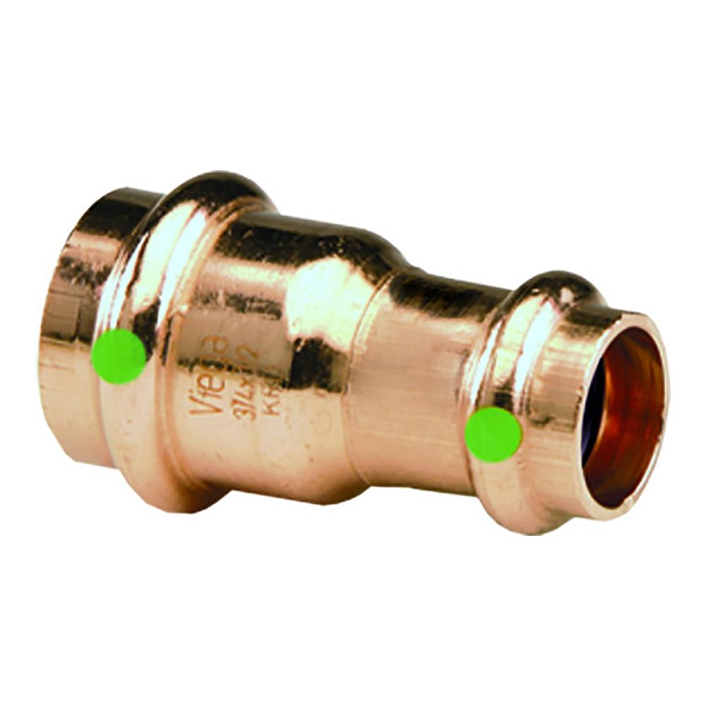 VIEGA 15608 PROPRESS 2 INCH X 1 INCH COPPER REDUCER - DOUBLE PRESS CONNECTION - SMART CONNECT TECHNOLOGY - High quality product image showing VIEGA 15608 PROPRESS 2 INCH X 1 INCH COPPER REDUCER - DOUBLE PRESS CONNECTION - SMART CONNECT TECHNOLOGY details and features