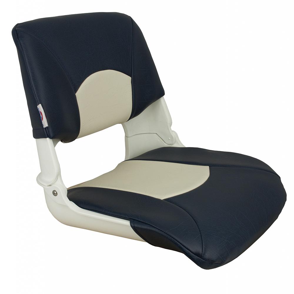 SPRINGFIELD 1061016 SKIPPER STANDARD SEAT FOLD DOWN - WHITE/BLUE - High quality product image showing SPRINGFIELD 1061016 SKIPPER STANDARD SEAT FOLD DOWN - WHITE/BLUE details and features