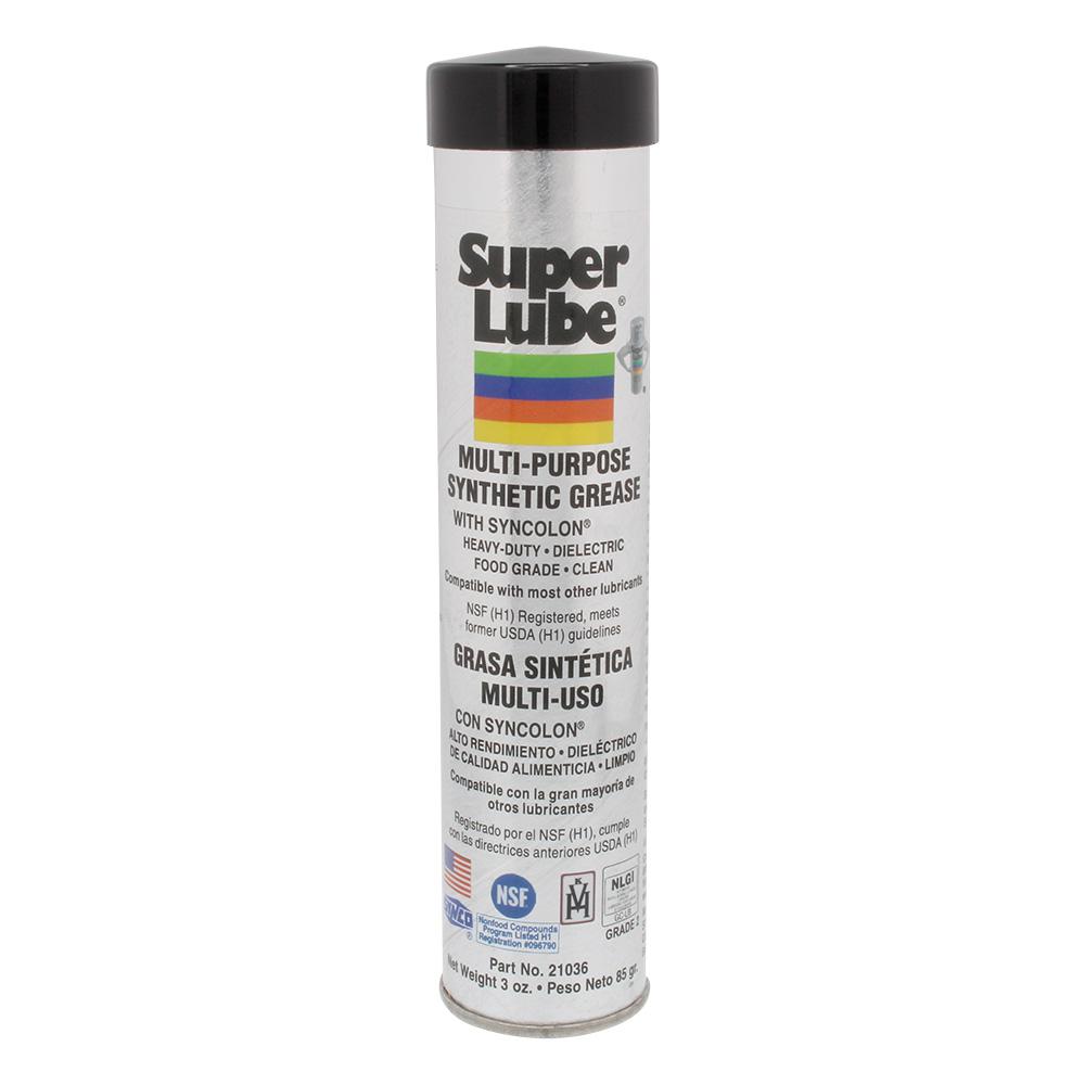 SUPER LUBE 21036 MULTI-PURPOSE SYNTHETIC GREASE W/SYNCOLON(PTFE) - 3OZ CARTRIDGE - The Twister Group Tools product