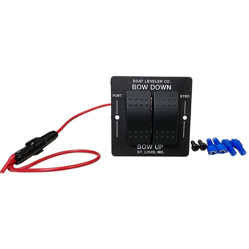 BOAT LEVELER 12725 Waterproof Trim Tab Switch - Black/Black Buttons - High quality product image showing BOAT LEVELER 12725 Waterproof Trim Tab Switch - Black/Black Buttons details and features