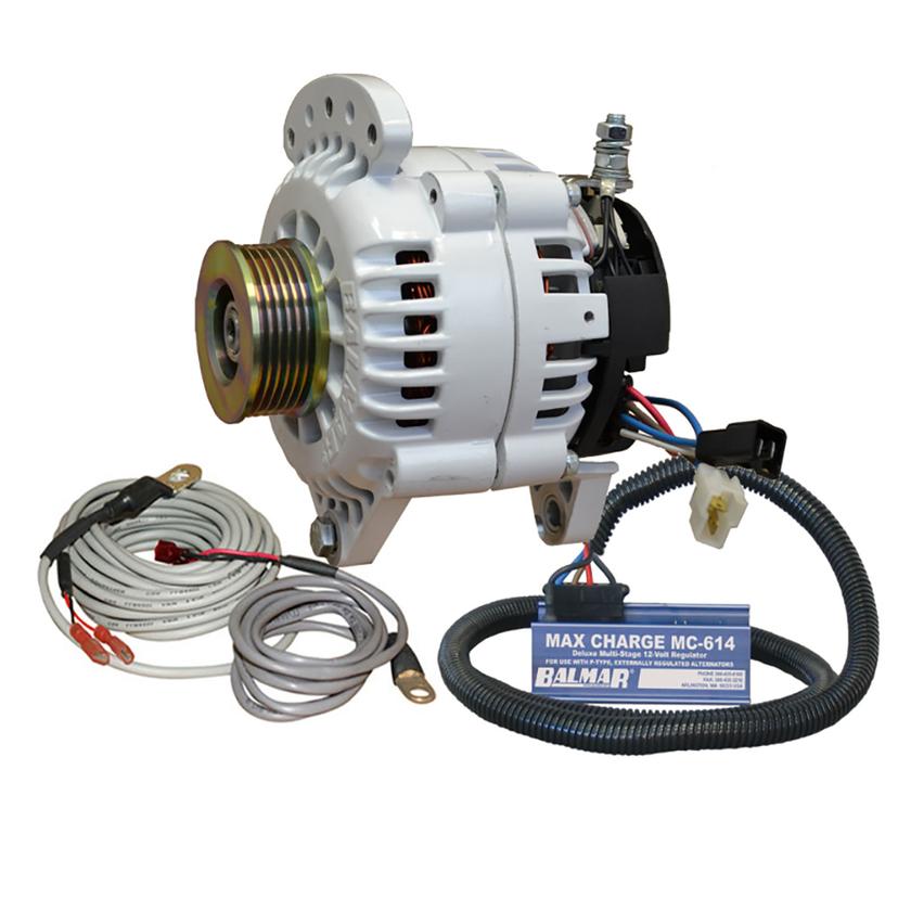 BALMAR 60-YP-MC-120-K6 ALTERNATOR 120 AMP 12V 3.15 INCH DUAL FOOT SADDLE K6 PULLEY REGULATOR & TEMP SENSOR