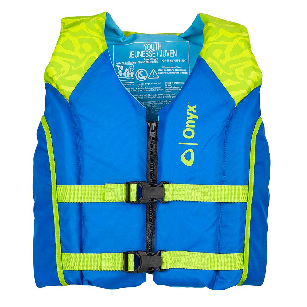 ONYX 121000-400-002-21 SHOAL ALL ADVENTURE YOUTH PADDLE & WATER SPORTS LIFE JACKET - GREEN - High quality product image showing ONYX 121000-400-002-21 SHOAL ALL ADVENTURE YOUTH PADDLE & WATER SPORTS LIFE JACKET - GREEN details and features