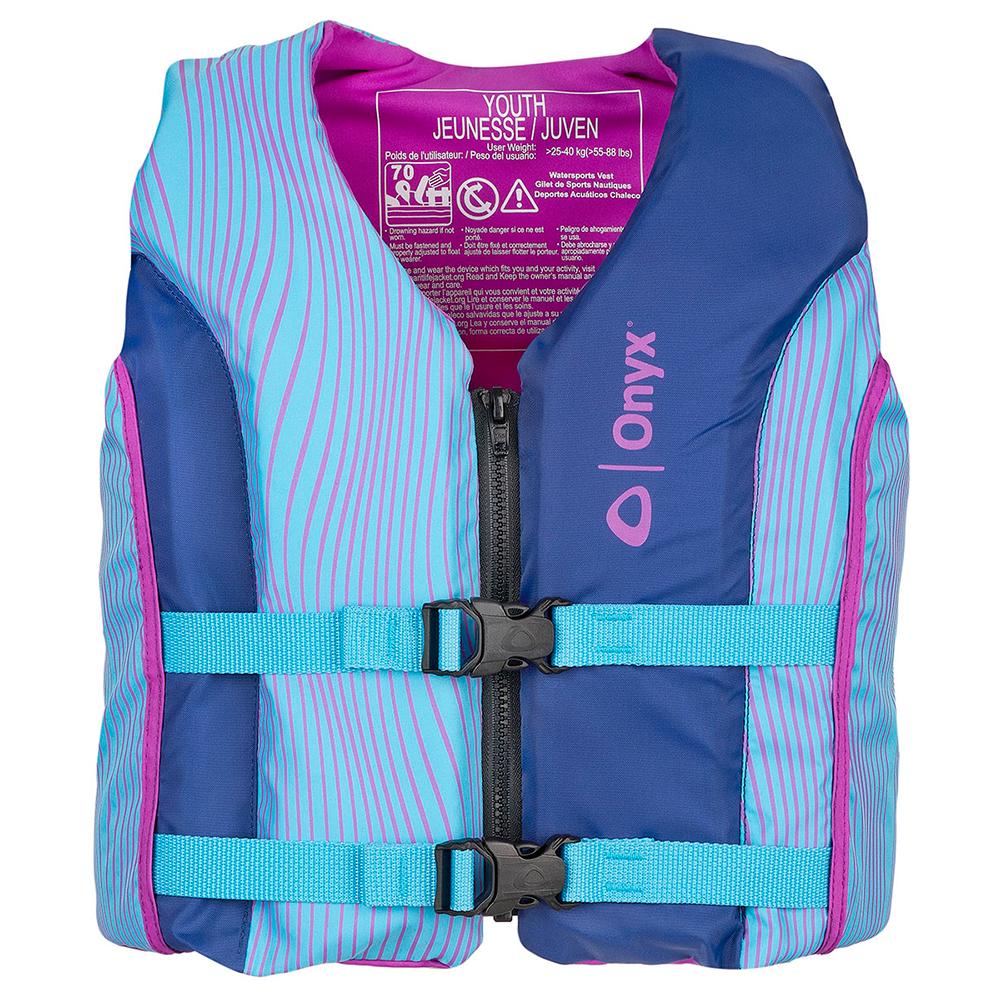 ONYX 121000-500-002-21 SHOAL ALL ADVENTURE YOUTH PADDLE & WATER SPORTS LIFE JACKET - BLUE - High quality product image showing ONYX 121000-500-002-21 SHOAL ALL ADVENTURE YOUTH PADDLE & WATER SPORTS LIFE JACKET - BLUE details and features