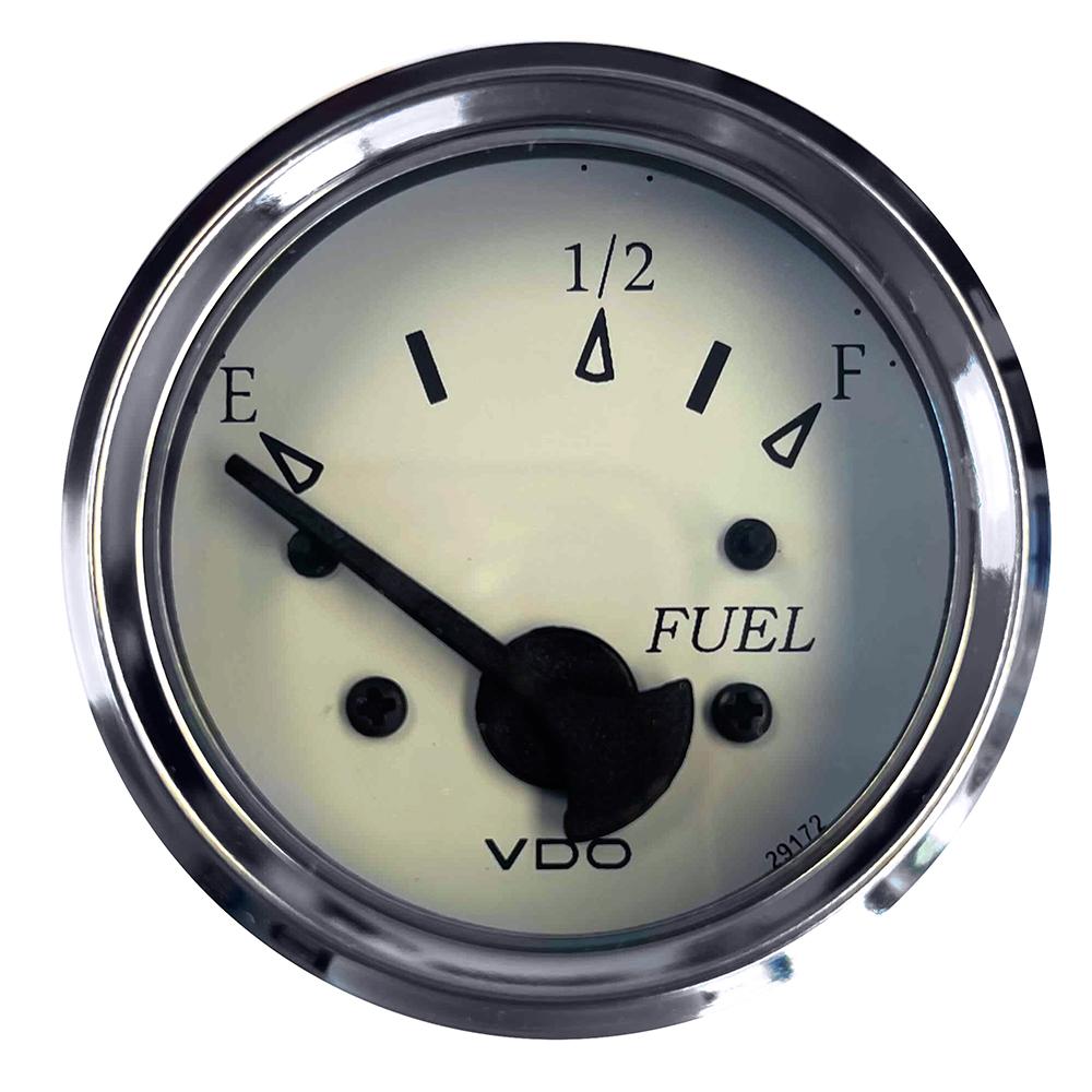 VDO 301-15278 COCKPIT MARINE 52MM (2-1/16 INCH) FUEL LEVEL GAUGE - WHITE DIAL/CHROME BEZEL - High quality product image showing VDO 301-15278 COCKPIT MARINE 52MM (2-1/16 INCH) FUEL LEVEL GAUGE - WHITE DIAL/CHROME BEZEL details and features