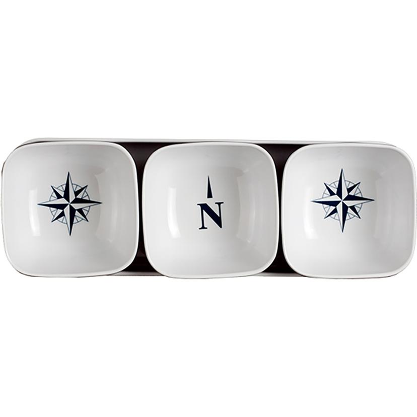 MARINE BUSINESS 15013 MELAMINE SNACK SET - NORTHWIND - SET OF 4