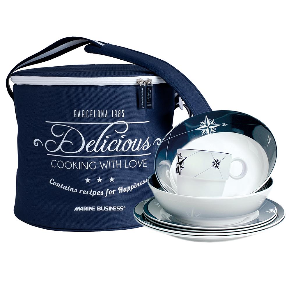 MARINE BUSINESS 15147 MELAMINE TABLEWARE & BASKET - NORTHWIND - SET OF 16 - High quality product image showing MARINE BUSINESS 15147 MELAMINE TABLEWARE & BASKET - NORTHWIND - SET OF 16 details and features