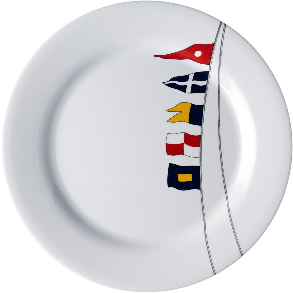 MARINE BUSINESS 12001C MELAMINE NON-SLIP, FLAT, ROUND DINNER PLATE - REGATA - 10 INCH SET OF 6 - High quality product image showing MARINE BUSINESS 12001C MELAMINE NON-SLIP, FLAT, ROUND DINNER PLATE - REGATA - 10 INCH SET OF 6 details and features