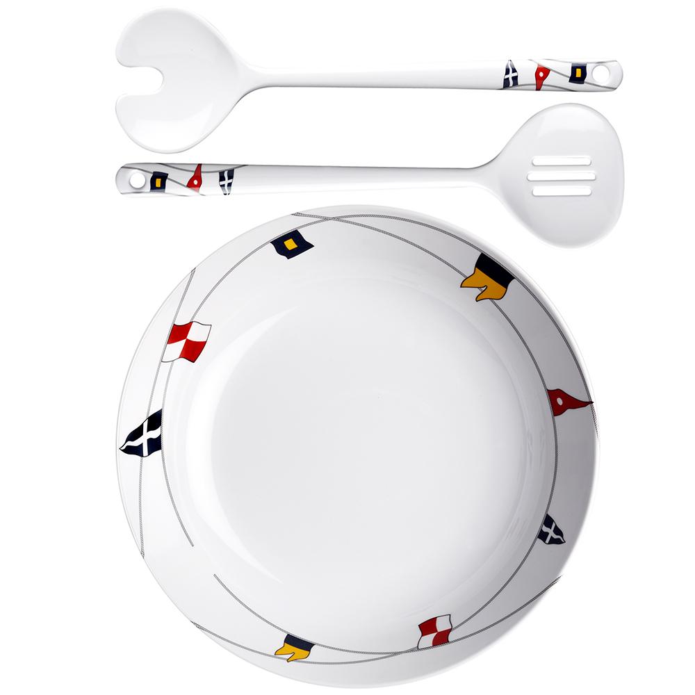 MARINE BUSINESS 12008 MELAMINE SALAD BOWL & SERVERS - REGATA - High quality product image showing MARINE BUSINESS 12008 MELAMINE SALAD BOWL & SERVERS - REGATA details and features