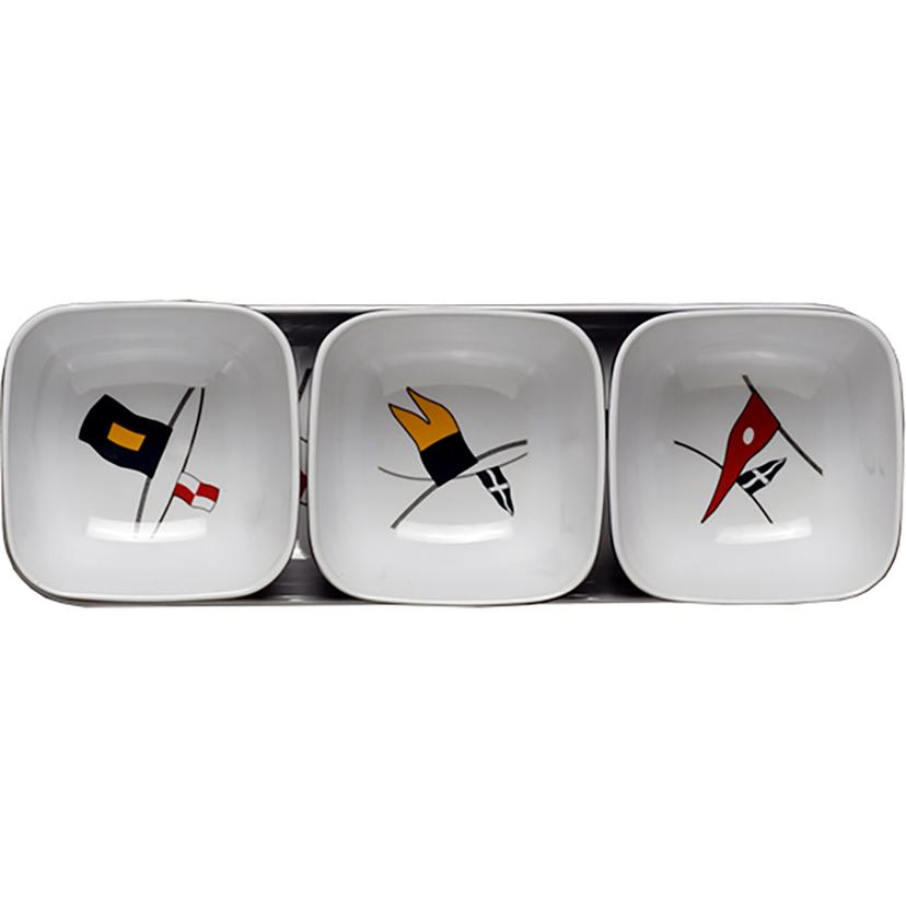 MARINE BUSINESS 12013 MELAMINE SNACK SET - REGATA - SET OF 4