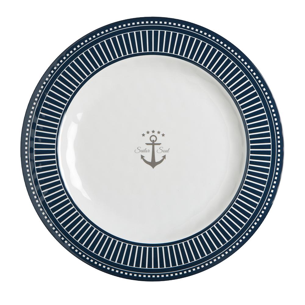 MARINE BUSINESS 14001C MELAMINE FLAT, ROUND DINNER PLATE - SAILOR SOUL - 10 INCH SET OF 6 - The Twister Group Tools product