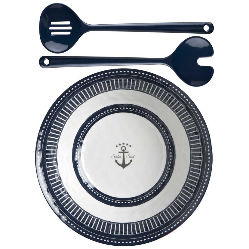 MARINE BUSINESS 14008 Melamine Salad Bowl & Servers - SAILOR SOUL