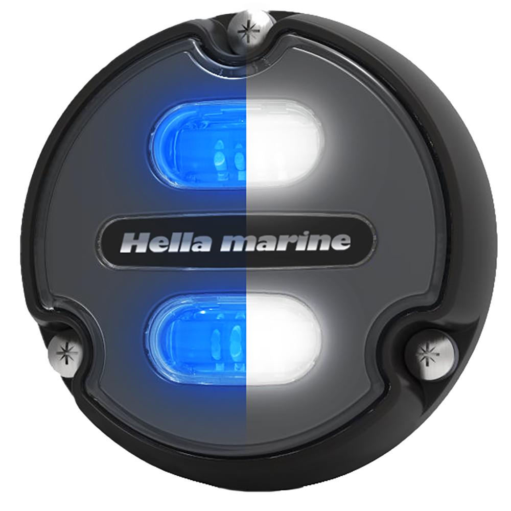 HELLA MARINE 016145-001 APELO A1 BLUE WHITE UNDERWATER LIGHT - 1800 LUMENS - BLACK HOUSING - CHARCOAL LENS - The Twister Group Tools product