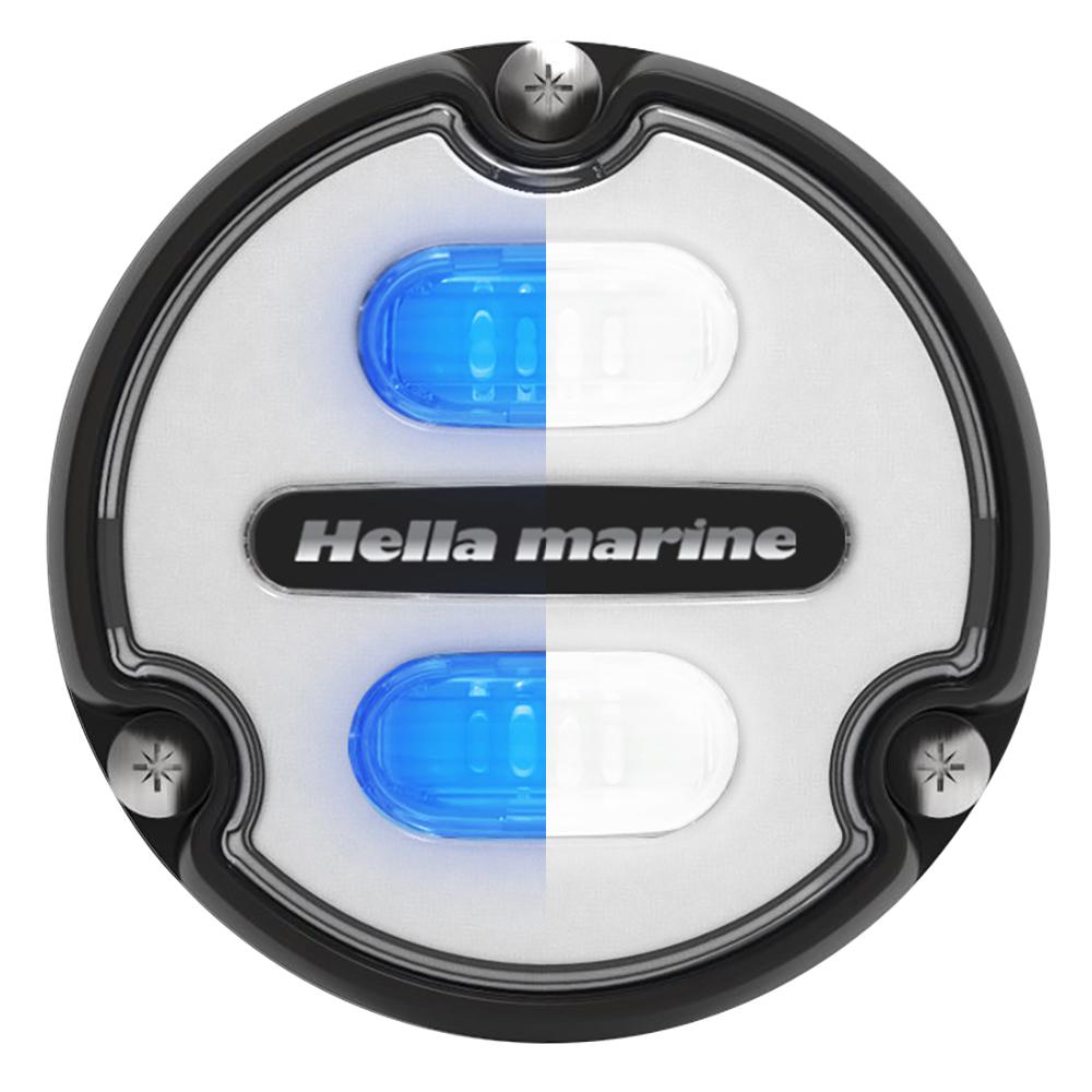 HELLA MARINE 016145-011 APELO A1 BLUE WHITE UNDERWATER LIGHT - 1800 LUMENS - BLACK HOUSING - WHITE LENS - High quality product image showing HELLA MARINE 016145-011 APELO A1 BLUE WHITE UNDERWATER LIGHT - 1800 LUMENS - BLACK HOUSING - WHITE LENS details and features