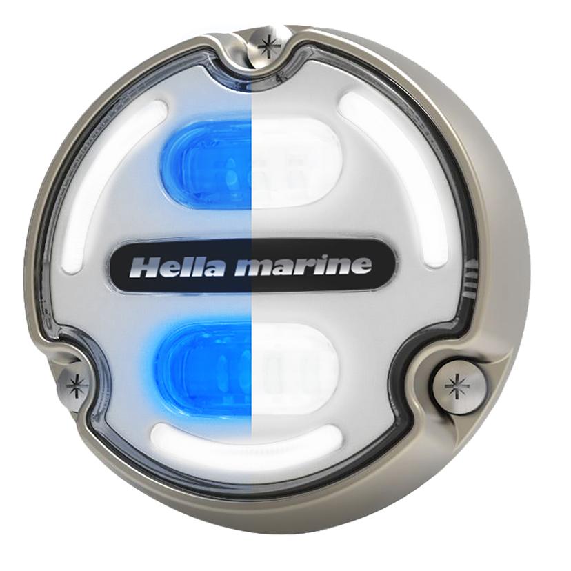 HELLA MARINE 016147-101 APELO A2 BLUE WHITE UNDERWATER LIGHT - 3000 LUMENS - BRONZE HOUSING - WHITE LENS W/EDGE LIGHT
