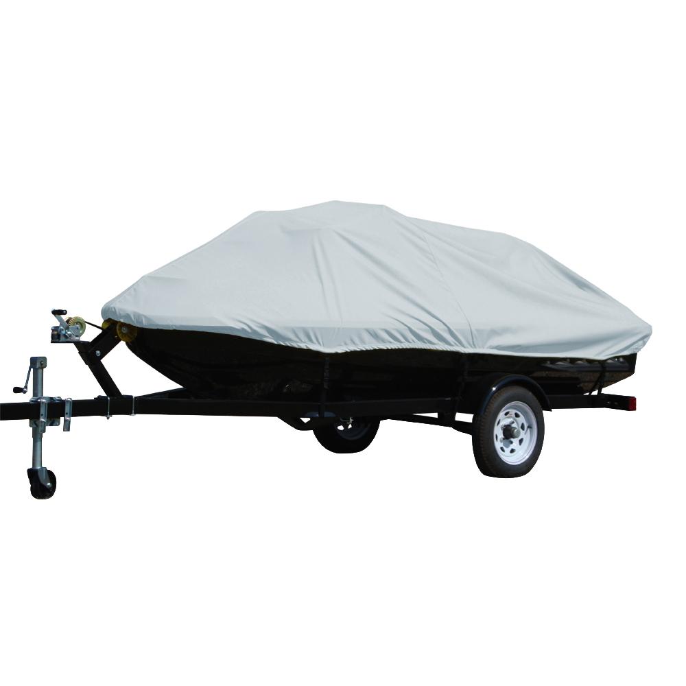 CARVER 4003F-10 POLY-FLEX II STYLED-TO-FIT COVER FOR 2-3 SEATER PERSONAL WATERCRAFTS - 132 INCH X 48 INCH X 44 INCH - GREY - High quality product image showing CARVER 4003F-10 POLY-FLEX II STYLED-TO-FIT COVER FOR 2-3 SEATER PERSONAL WATERCRAFTS - 132 INCH X 48 INCH X 44 INCH - GREY details and features