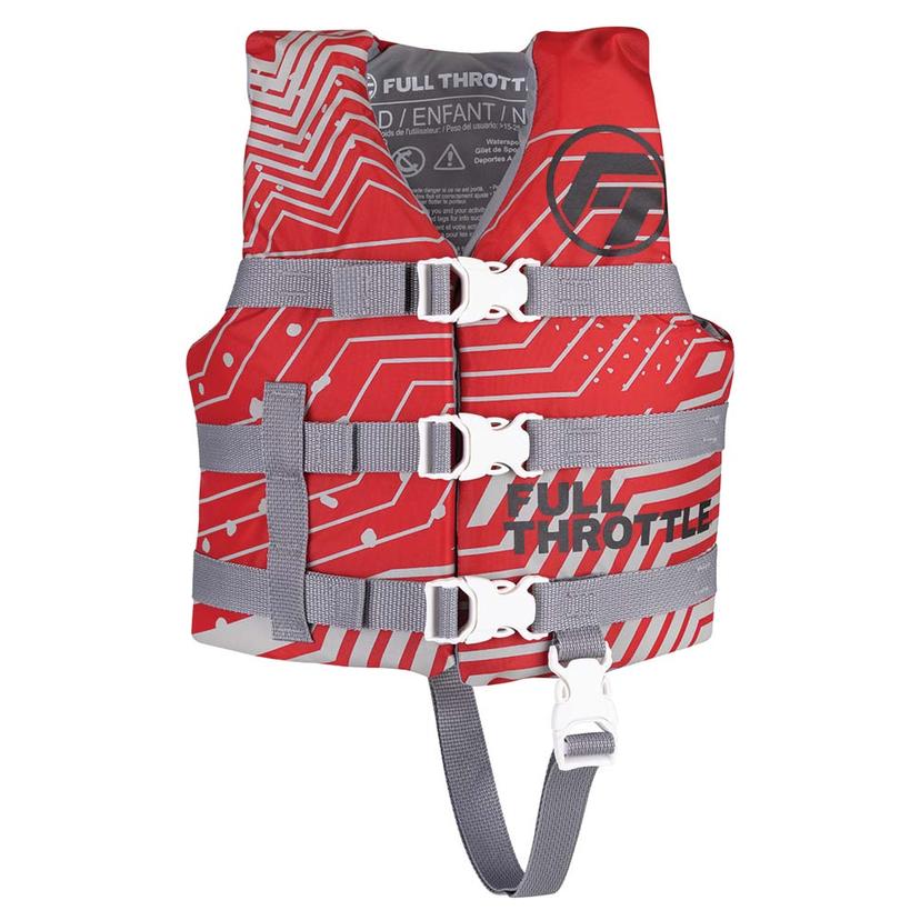 FULL THROTTLE 112200-100-001-22 CHILD NYLON LIFE JACKET - RED