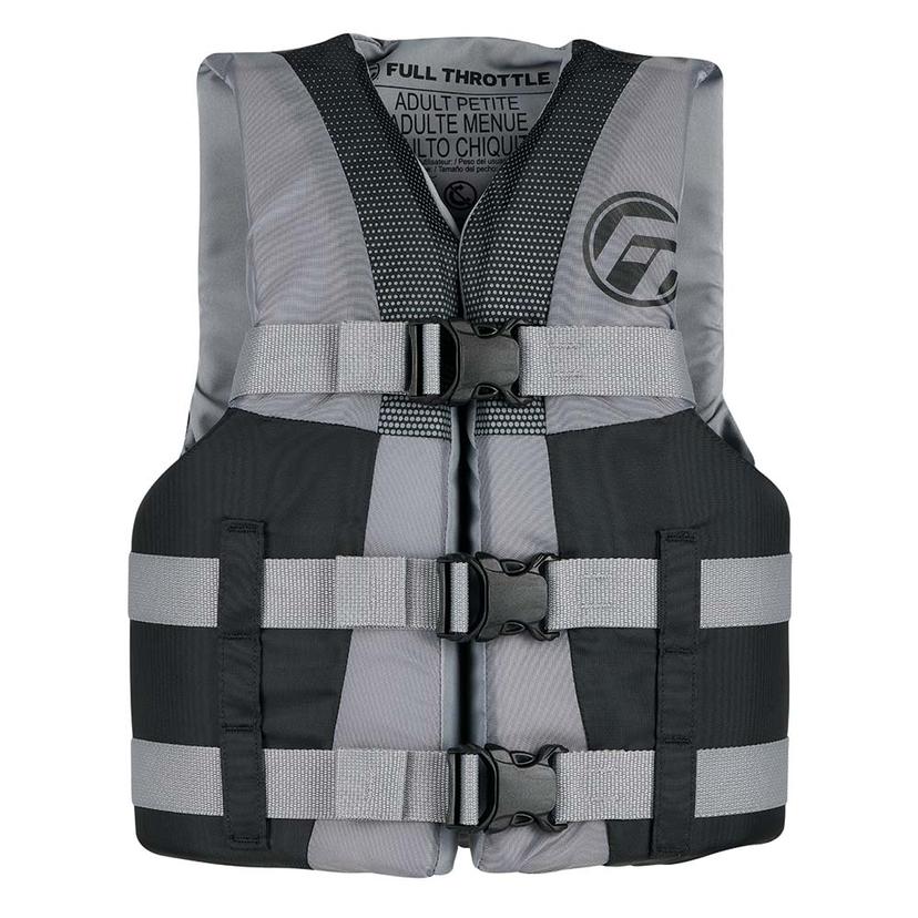 FULL THROTTLE 112200-701-010-22 TEEN NYLON LIFE JACKET - GREY/BLACK