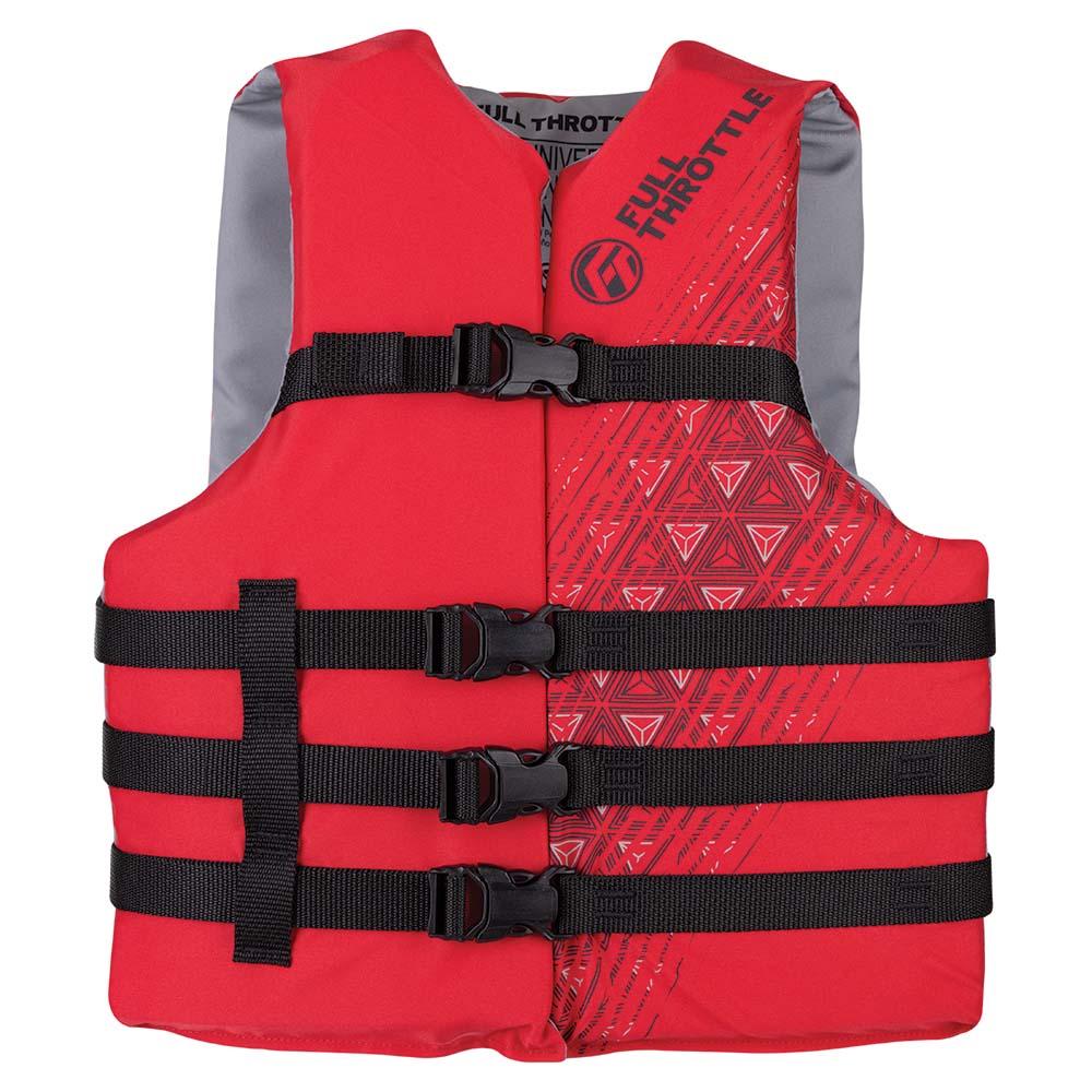 FULL THROTTLE 112000-100-004-22 ADULT UNIVERSAL SKI LIFE JACKET - RED - High quality product image showing FULL THROTTLE 112000-100-004-22 ADULT UNIVERSAL SKI LIFE JACKET - RED details and features