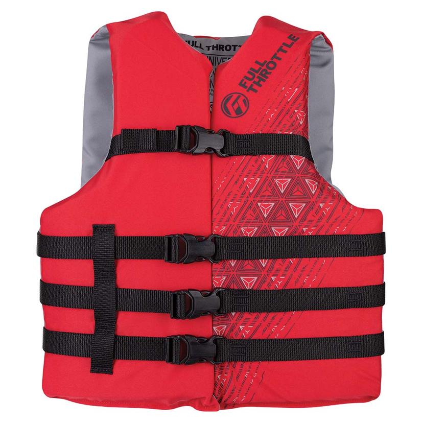 FULL THROTTLE 112000-100-005-22 ADULT OVERSIZED SKI LIFE JACKET - RED