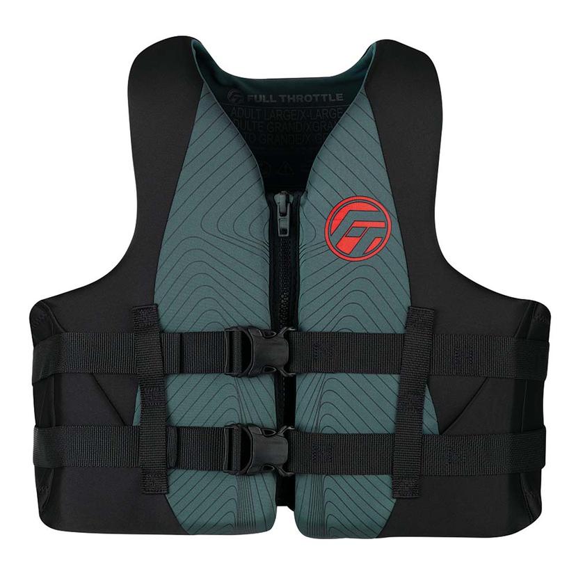 FULL THROTTLE 142100-701-080-22 ADULT RAPID-DRY LIFE JACKET - 2XL/4XL - GREY/BLACK