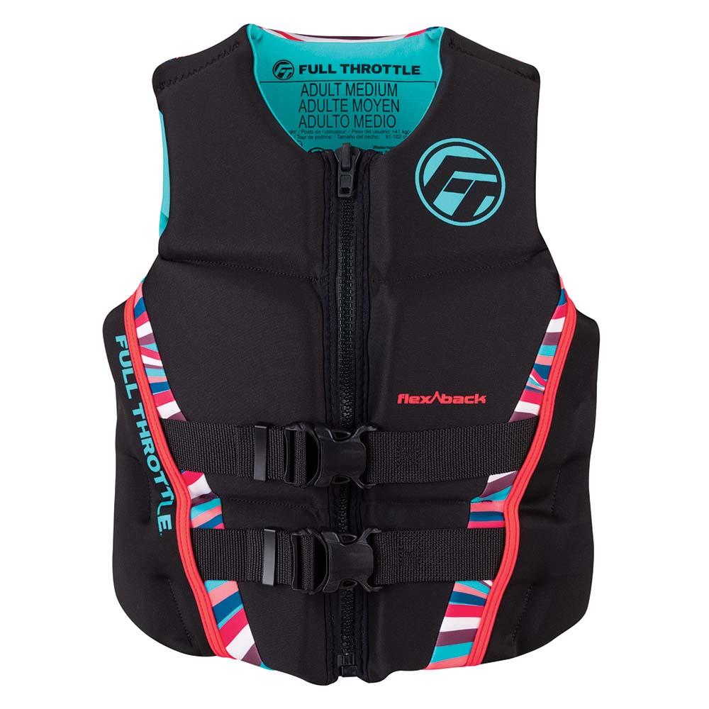 FULL THROTTLE 142500-105-840-22 Womens Rapid-Dry Flex-Back Life Jacket - Womens L - Pink/Black - High quality product image showing FULL THROTTLE 142500-105-840-22 Womens Rapid-Dry Flex-Back Life Jacket - Womens L - Pink/Black details and features