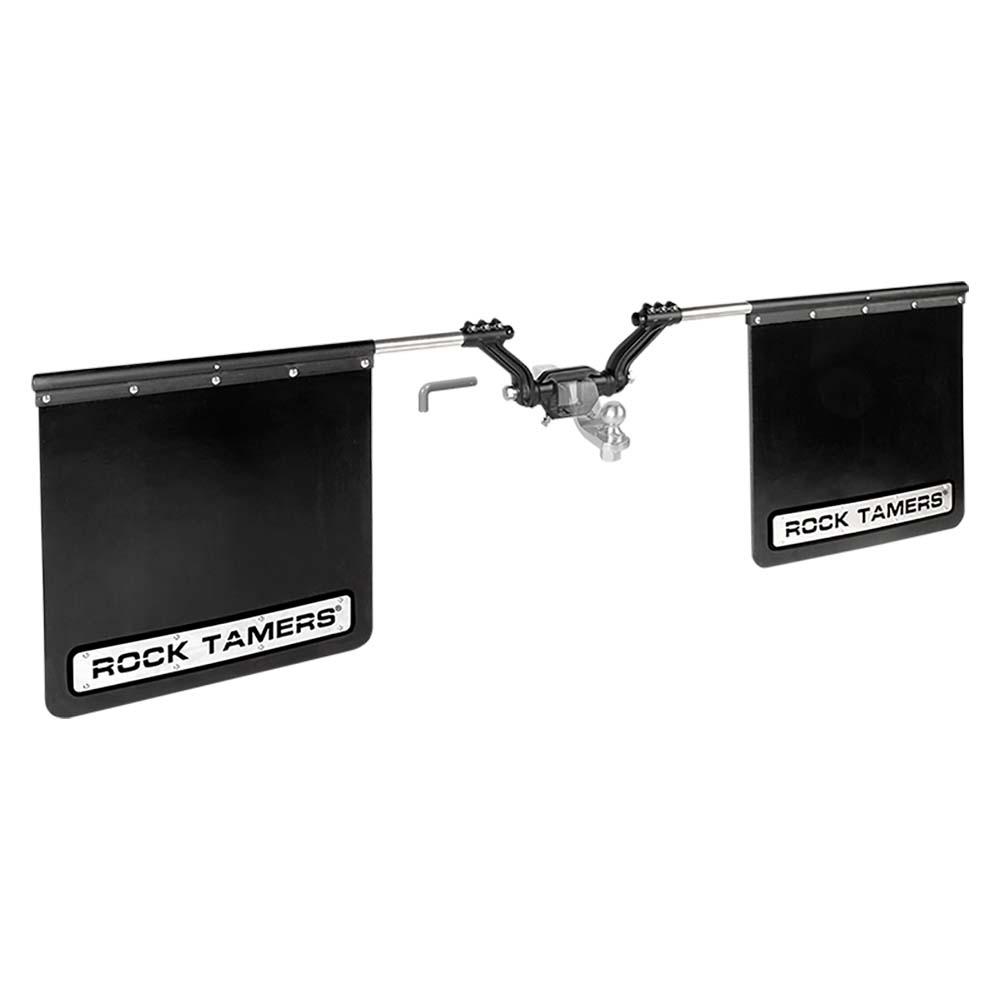 ROCK TAMERS 00108 2 INCH HUB MUDFLAP SYSTEM - MATTE BLACK/STAINLESS - High quality product image showing ROCK TAMERS 00108 2 INCH HUB MUDFLAP SYSTEM - MATTE BLACK/STAINLESS details and features