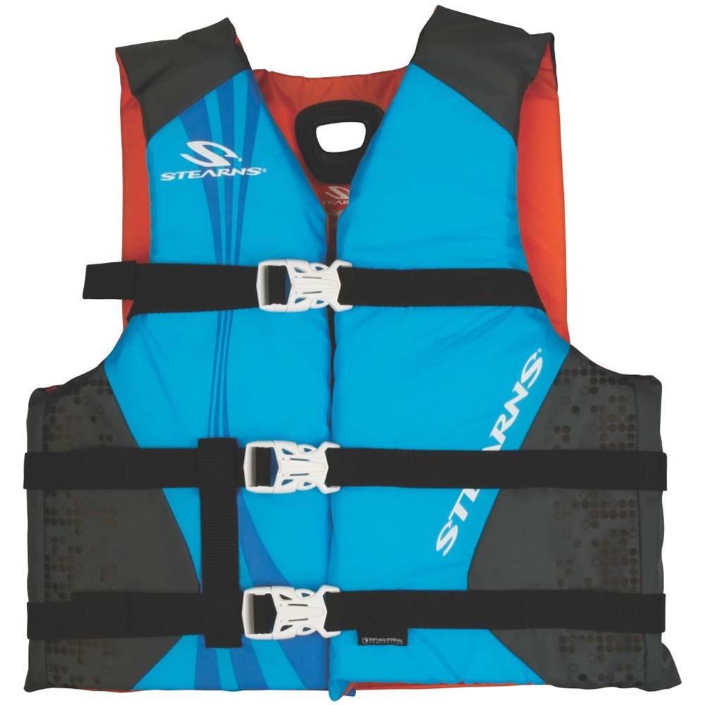 STEARNS 2000036885 ANTIMICROBIAL NYLON VEST LIFE JACKET - 30-50LBS - BLUE - High quality product image showing STEARNS 2000036885 ANTIMICROBIAL NYLON VEST LIFE JACKET - 30-50LBS - BLUE details and features