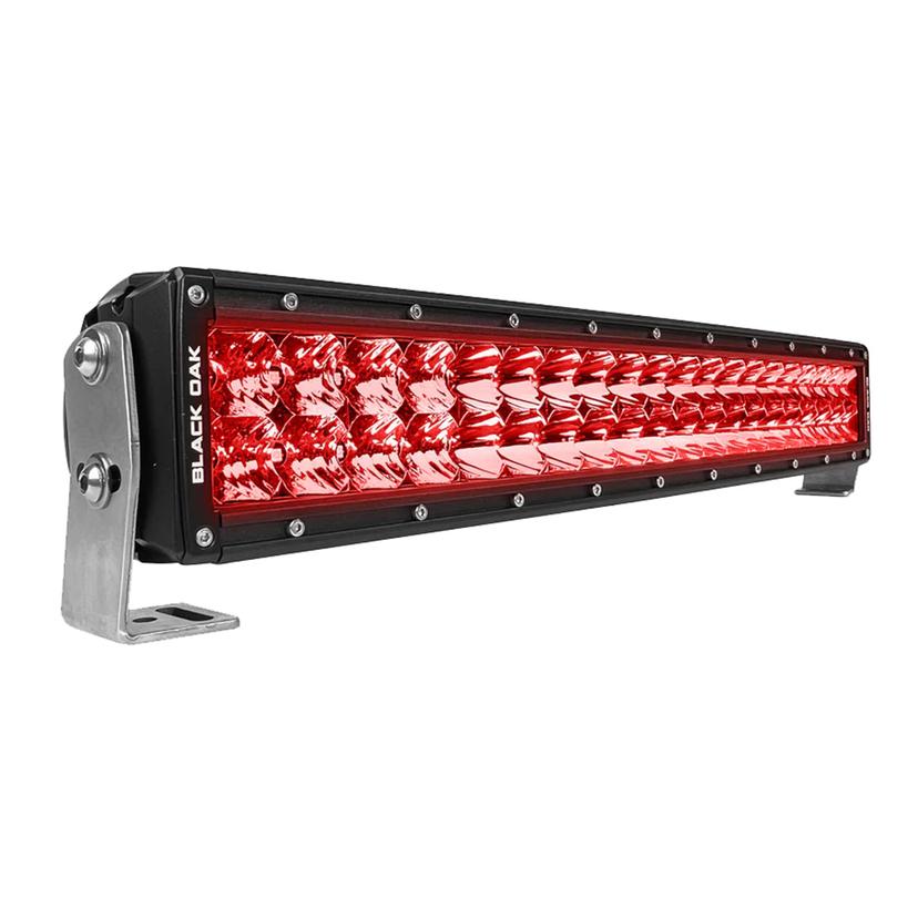 BLACK OAK 20CR-D3OS CURVED DOUBLE ROW COMBO RED PREDATOR HUNTING 20 INCH LIGHT BAR - BLACK
