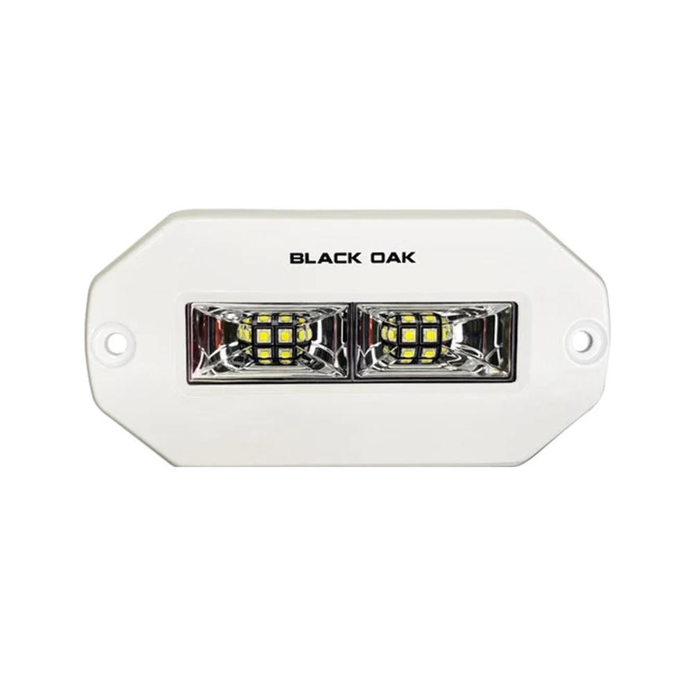 BLACK OAK 4FMSL-S PRO SERIES 4 INCH FLUSH MOUNT SPREADER LIGHT - WHITE HOUSING - High quality product image showing BLACK OAK 4FMSL-S PRO SERIES 4 INCH FLUSH MOUNT SPREADER LIGHT - WHITE HOUSING details and features