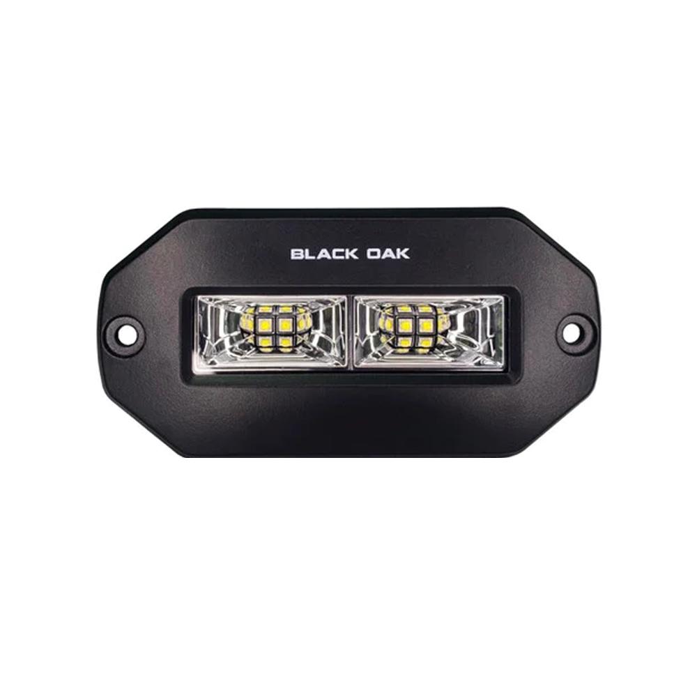 BLACK OAK 4BFMSL-S PRO SERIES 4 INCH FLUSH MOUNT SPREADER LIGHT - BLACK HOUSING - High quality product image showing BLACK OAK 4BFMSL-S PRO SERIES 4 INCH FLUSH MOUNT SPREADER LIGHT - BLACK HOUSING details and features