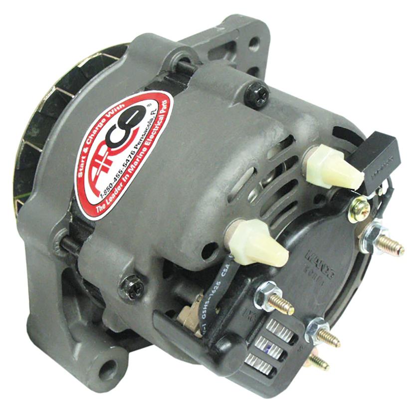 ARCO 60125 MARINE PREMIUM REPLACEMENT INBOARD ALTERNATOR W/SINGLE GROOVE PULLEY - 12V 55A