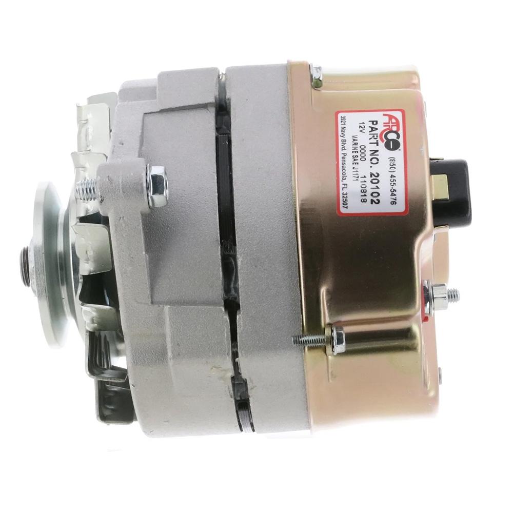 ARCO 20102 MARINE PREMIUM REPLACEMENT ALTERNATOR W/SINGLE GROOVE PULLEY - 12V 70A - High quality product image showing ARCO 20102 MARINE PREMIUM REPLACEMENT ALTERNATOR W/SINGLE GROOVE PULLEY - 12V 70A details and features