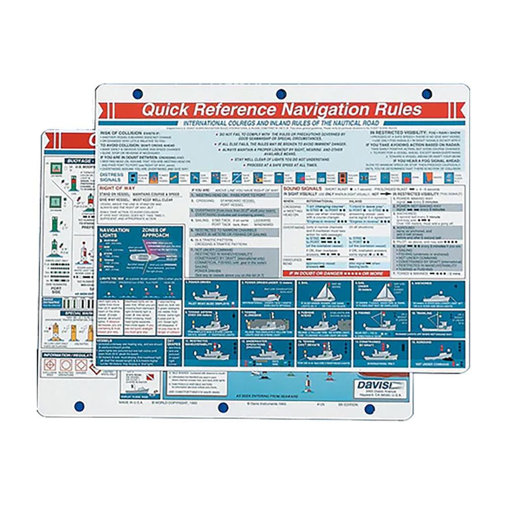 DAVIS INSTRUMENTS 125 NAVIGATION RULES QUICK REFERENCE CARD - The Twister Group Tools product
