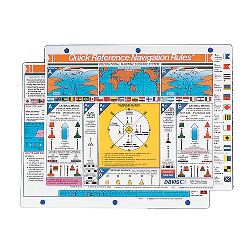 DAVIS INSTRUMENTS 127 INTERNATIONAL NAVIGATION RULES QUICK REFERENCE CARD