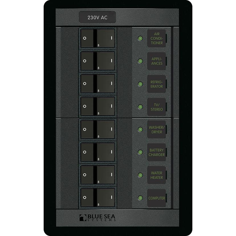 BLUE SEA 1229 230 VOLT AC 8 POSITION 360 PANEL