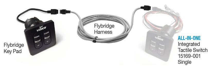 LENCO 11841-102 Standard Flybridge Key Pad With 20FT Shielded Harness For Use with 15169-001