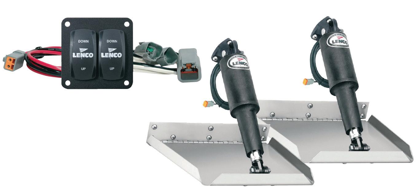 LENCO 15102-104 12 INCHx12 INCH Edge Mount Trim tab Kit 12v with Double Rocker Switch - High quality product image showing LENCO 15102-104 12 INCHx12 INCH Edge Mount Trim tab Kit 12v with Double Rocker Switch details and features