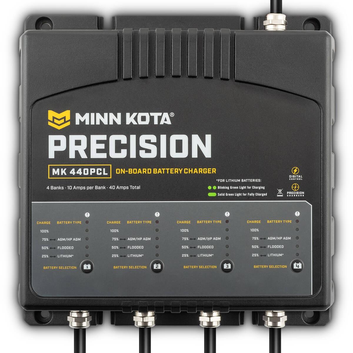 MINN KOTA 1834401 MK440PCL Precision Charger 4 Bank 10 Amps - High quality product image showing MINN KOTA 1834401 MK440PCL Precision Charger 4 Bank 10 Amps details and features