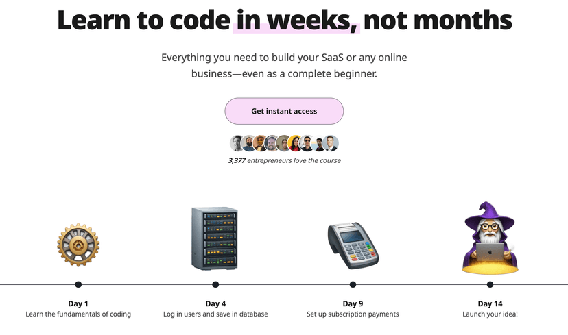 Learn to code in weeks, not months Learn to code in weeks, not months