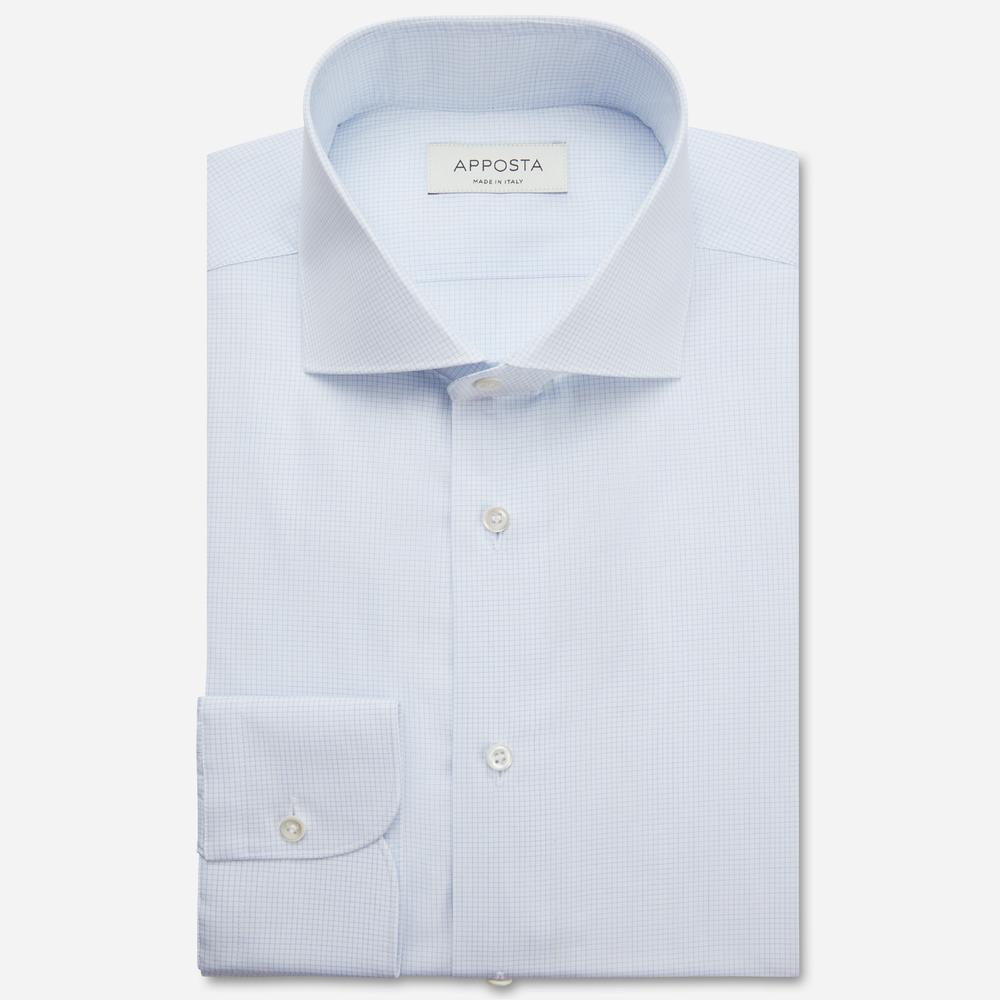 Shirt small check light blue cotton poplin giza 87, collar style spread collar from Apposta Shirt small check light blue cotton poplin giza 87, collar style spread collar - Apposta Clothing product