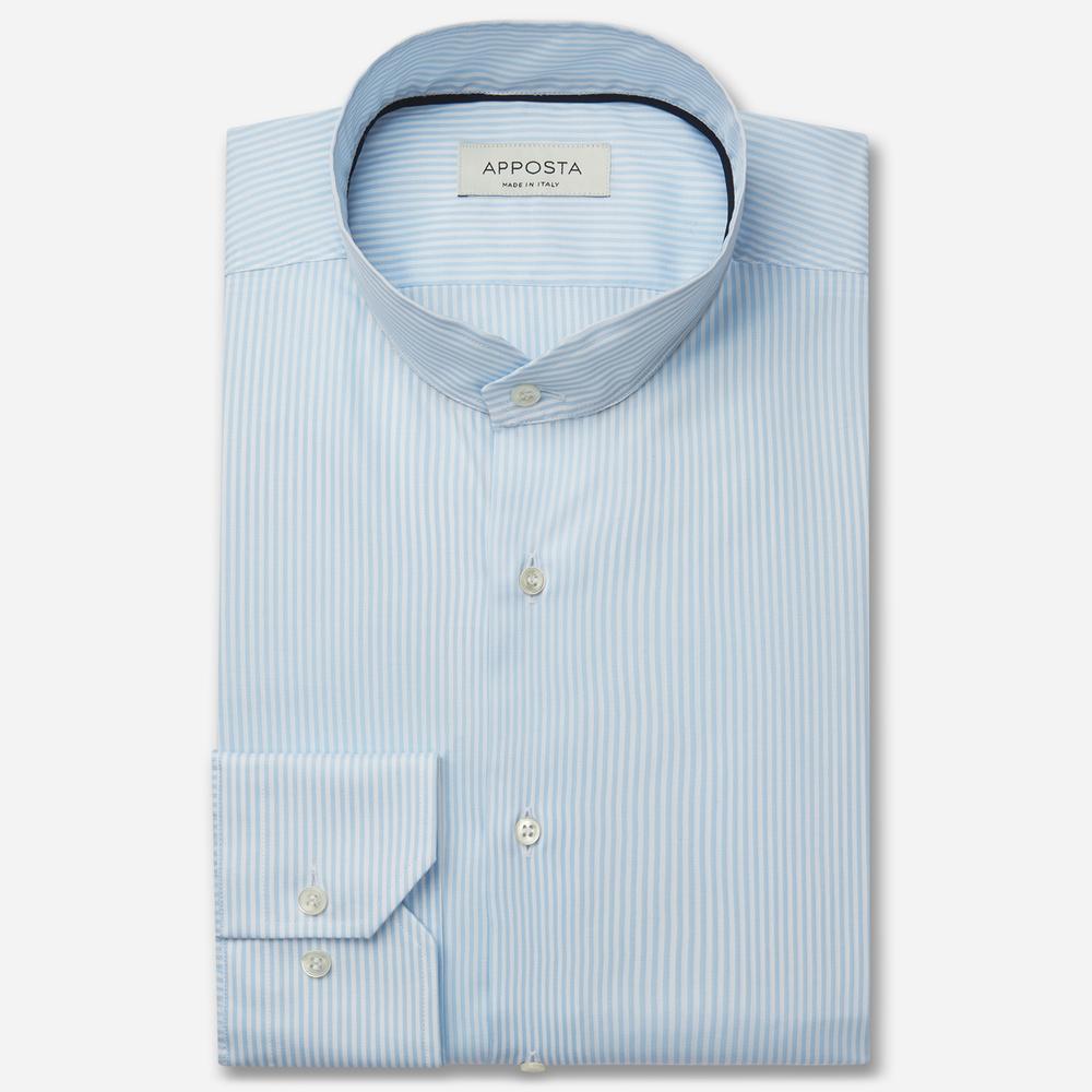 Shirt striped light blue cotton fil-à-fil, collar style angled band collar from Apposta Shirt striped light blue cotton fil-à-fil, collar style angled band collar - Apposta Clothing product