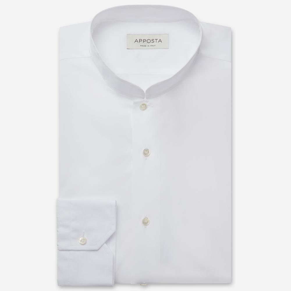 Shirt solid white cotton twill, collar style open band collar - High quality product image showing Shirt solid white cotton twill, collar style open band collar details and features Shirt solid white cotton twill, collar style open band collar - High quality product image showing Shirt solid white cotton twill, collar style open band collar details and features